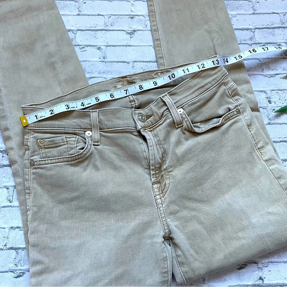 Seven 7 For All Mankind Women’s Skinny Ankle Jeans Tan Brown Size 28 Trendy Fall - Picture 8 of 14